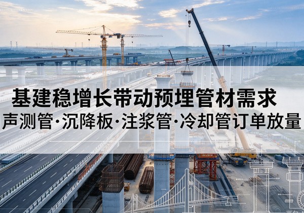 和田基建稳增长带动预埋监测管材需求，声测管、沉降板、注浆管订单持续放量
