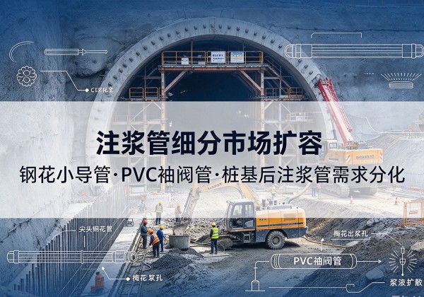 和田注浆管细分市场扩容，隧道钢花小导管、PVC 袖阀管、桩基后注浆管需求分化